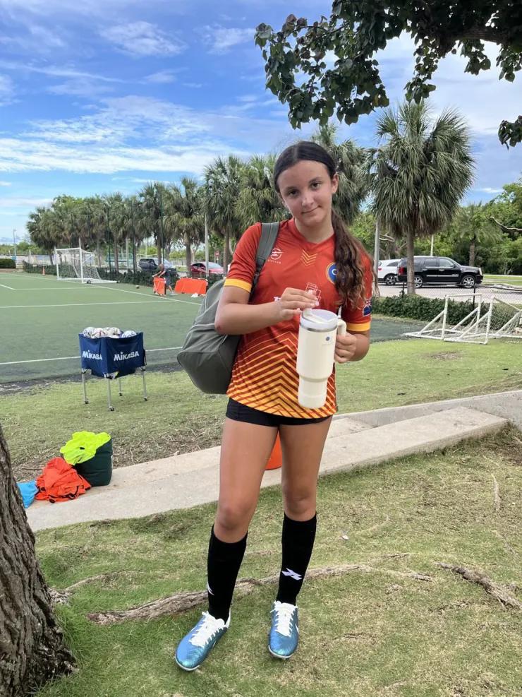 Ruby in kit on the field
